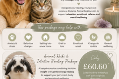 Selling:    NEW – Pet Psychic Readings & Animal Reiki   