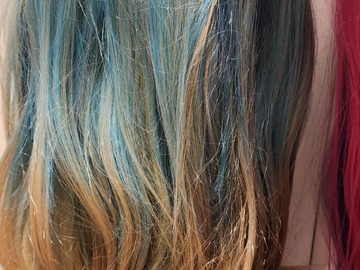 Selling with online payment: Teal and Blonde ombre wig