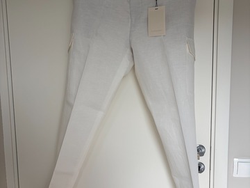 Selling with online payment: [EU][NO US TAX] NWT Suitsupply white linen cargo trousers, w34