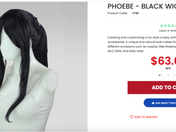 Selling with online payment: Black ponytail wig 