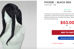 Selling with online payment: Black ponytail wig 