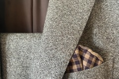 Selling with online payment: 38R Havana Patch Brown Tweed by Angelico