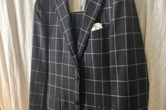 Selling with online payment: 38L Windowpane Sienna in linen silk wool by Carlo Barbera