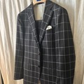 Selling with online payment: 38L Windowpane Sienna in linen silk wool by Carlo Barbera