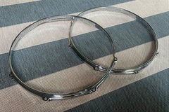 Selling with online payment: 14” 8-Hole Snare COB Brass 2.3mm Triple Flange Hoops pair