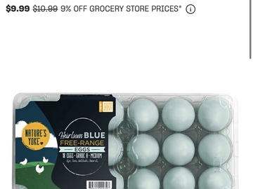 Selling with In-person Payment: Heirloom Eggs Blue