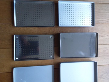 Gebruikte apparatuur: Diverse tray's en deksels, aluminium en rvs