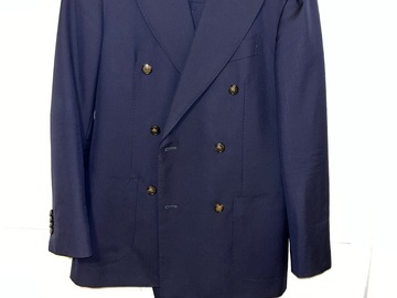 Selling with online payment: 36R Navy Blue Double Breasted Suit 