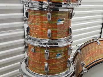Selling with online payment:  1970's Ludwig Citrus Mod drum Set - 5 Piece RE WRAPPED