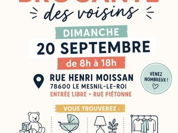 Actualité: Vide grenier de la rue Moissan au Mesnil le Roi