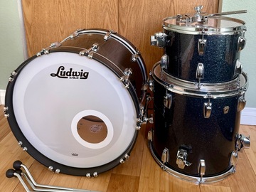 Selling with online payment: Ludwig Classic Maple Black Galaxy Hybrid Sparkle Fab Kit