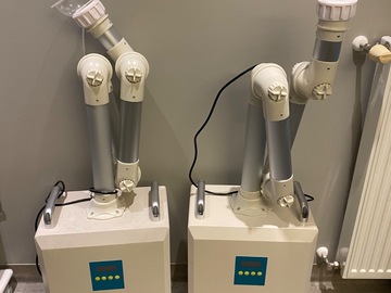 Gebruikte apparatuur: Extra-orale aerosol afzuigsystemen (Air purifier)