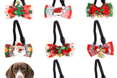 Bulk Lots: 53pcs Christmas Pet Bow Tie Cartoon Cat Dog Collar Santa Claus