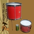 Selling with online payment: TWO 1960s Noble & Cooley Tin Toy Tom + Floor Tom Drum - Red Steel