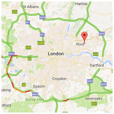 London UK, Parking for one car by Goodmayes station IG3