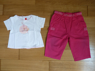 Vente: Ensemble T-shirt + pantalon fille Elle 9 mois 