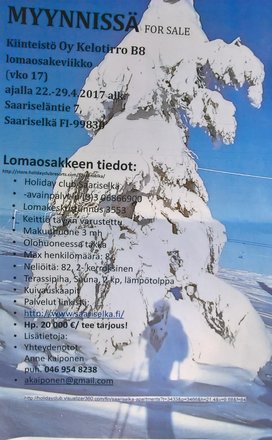 lomaosakeviikko 17 Saariselältä