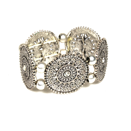 (474) Wholesale Mixed Rhinestone Alloy Bracelets Cuff Bangle