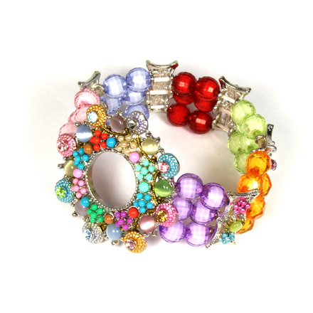 (474) Wholesale Mixed Rhinestone Alloy Bracelets Cuff Bangle