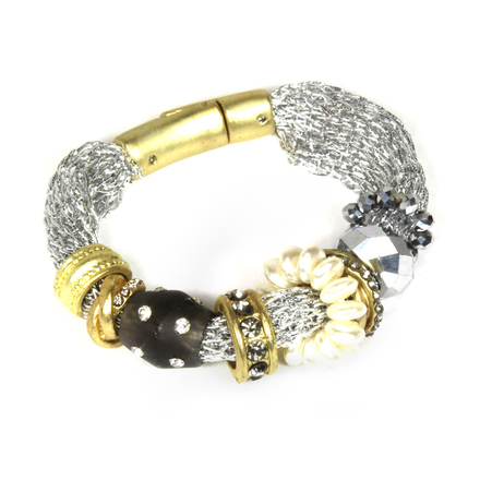 (474) Wholesale Mixed Rhinestone Alloy Bracelets Cuff Bangle