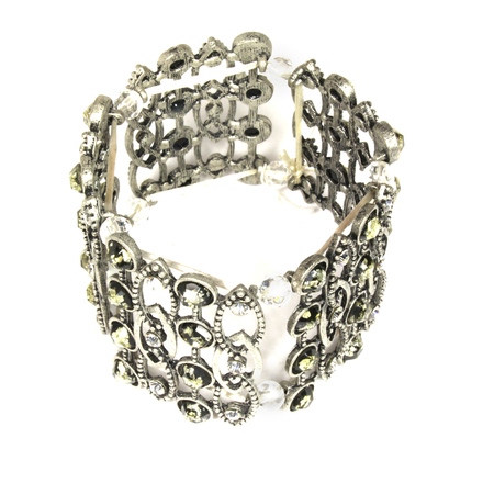(474) Wholesale Mixed Rhinestone Alloy Bracelets Cuff Bangle