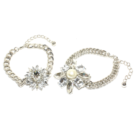 (474) Wholesale Mixed Rhinestone Alloy Bracelets Cuff Bangle