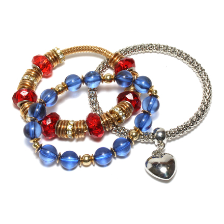 (474) Wholesale Mixed Rhinestone Alloy Bracelets Cuff Bangle