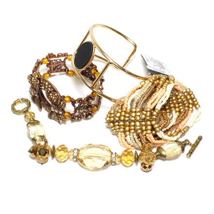 (474) Wholesale Mixed Rhinestone Alloy Bracelets Cuff Bangle