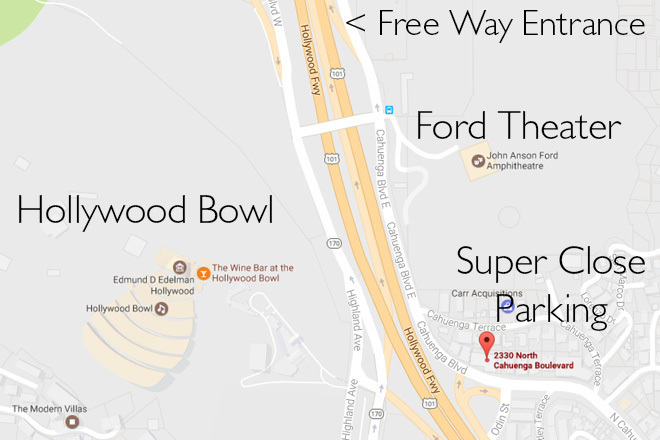 Hollywood Bowl, Ford Theater Event Parking (Super Close)